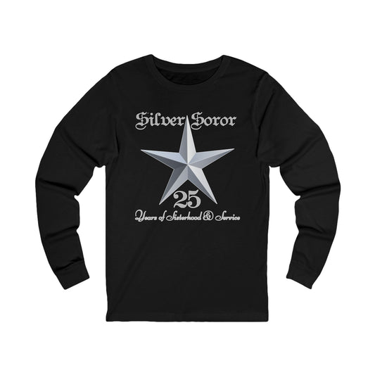Silver Soror 25 Years of Sisterhood & Service Long-Sleeve T-Shirt | HBCU Sorority Inspired