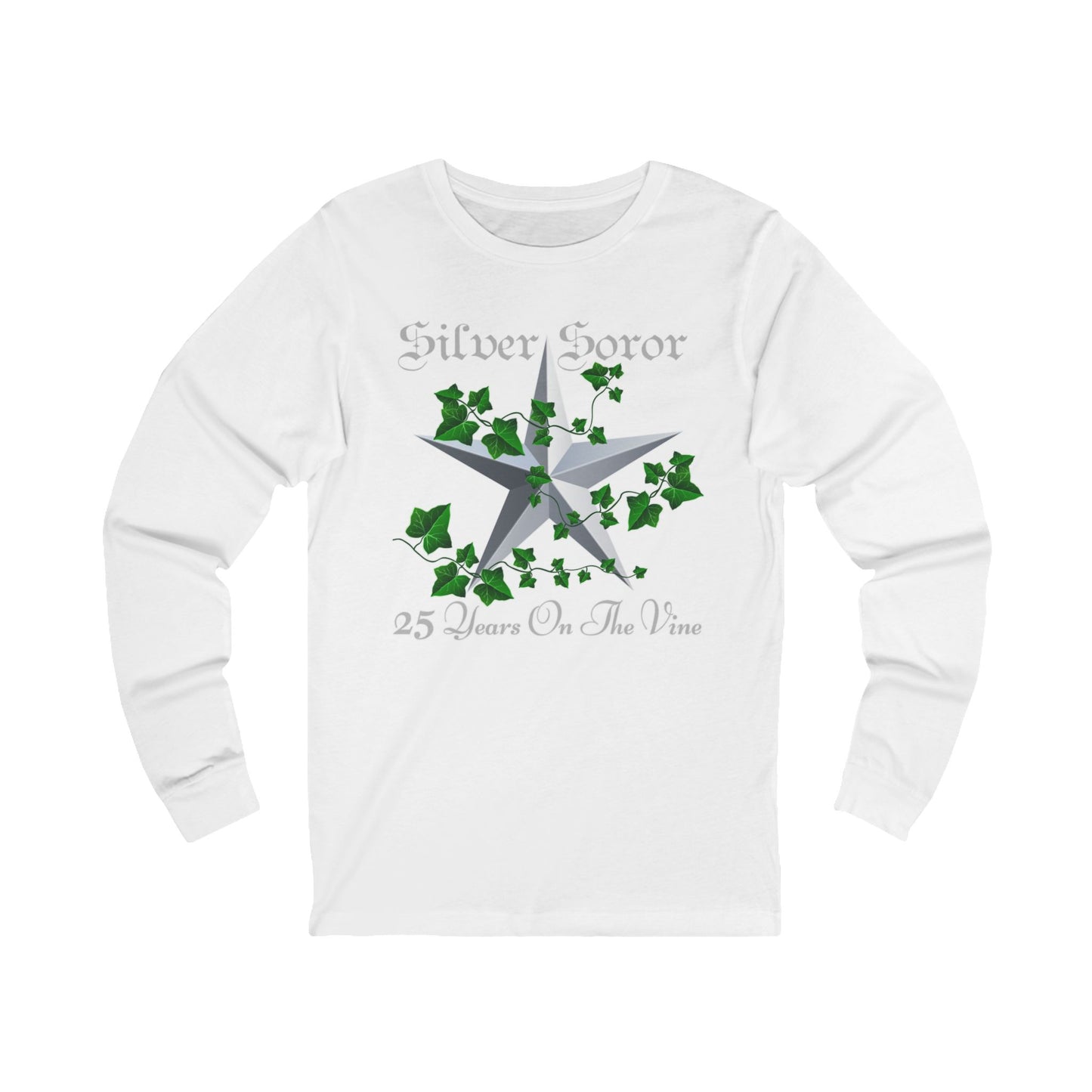Silver Soror - 25 Years On the Vine Long-Sleeved T-Shirt | HBCU Sorority Inspired