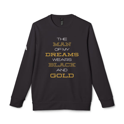 The Man of My Dreams Wears Black & Gold Adidas Sweatshirt | Alpha Fraternity ΑΦΑ Inspired