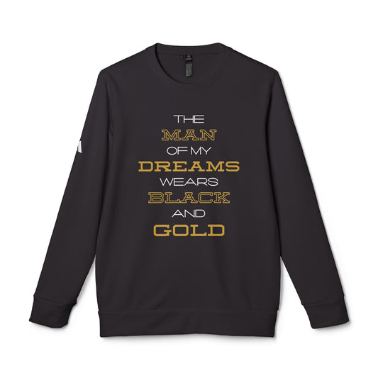 The Man of My Dreams Wears Black & Gold Adidas Sweatshirt | Alpha Fraternity ΑΦΑ Inspired