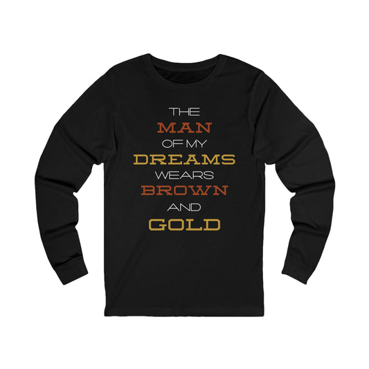 The Man of My Dreams Wears Brown & Gold T-Shirt | Iota Fraternity Inspired