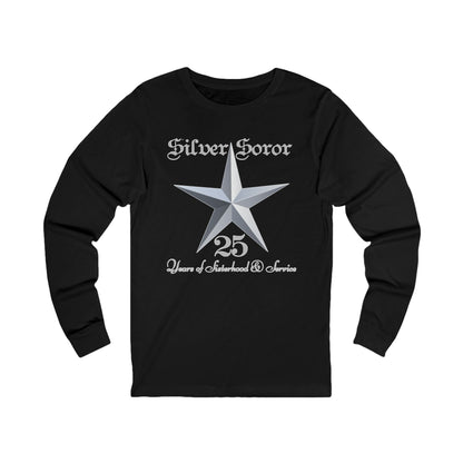 Silver Soror 25 Years of Sisterhood & Service Long-Sleeve T-Shirt | HBCU Sorority Inspired