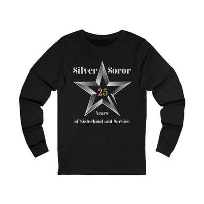Silver Soror 25 Years of Sisterhood & Service Long-Sleeve T-Shirt | Alpha Sorority Inspired
