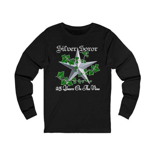 Silver Soror - 25 Years On the Vine Long-Sleeved T-Shirt | HBCU Sorority Inspired